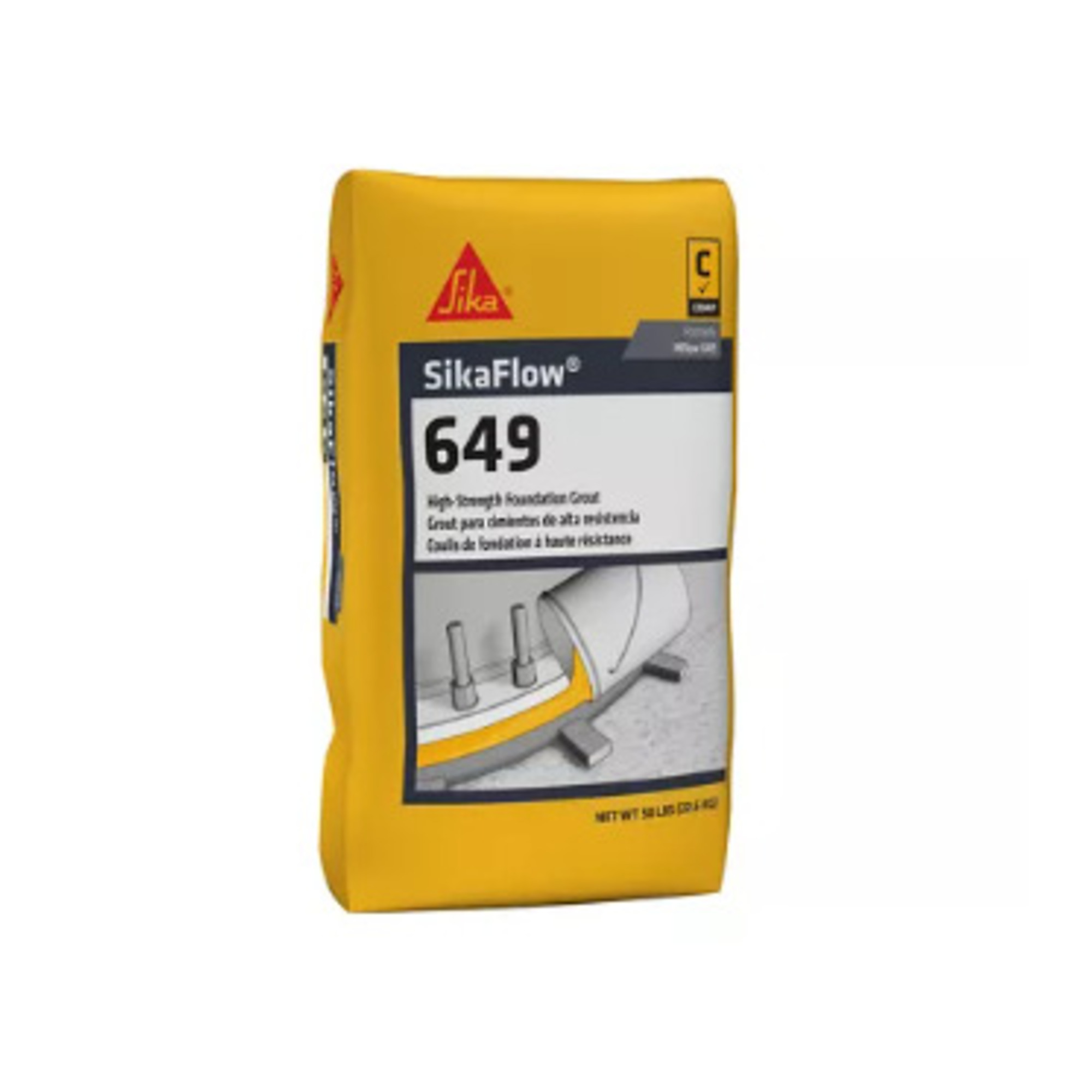 SikaFlow 649 High Strength High-Temperature High-Flow Epoxy Grout Kit Part C 50LB Bag